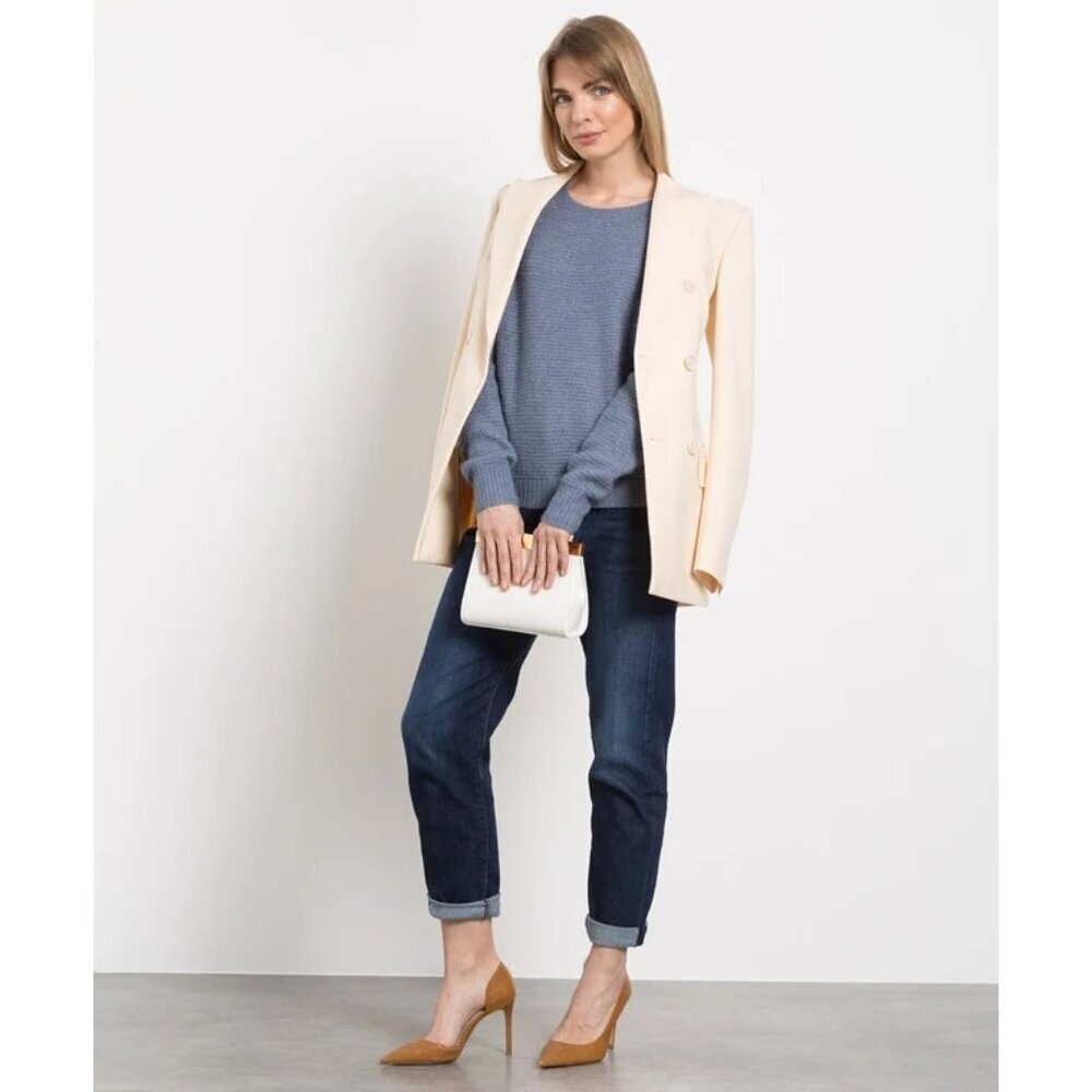 Max Mara Finnici Sweater in Light Blue Small New Womens Knit Cashmere Top - Picture 11 of 16